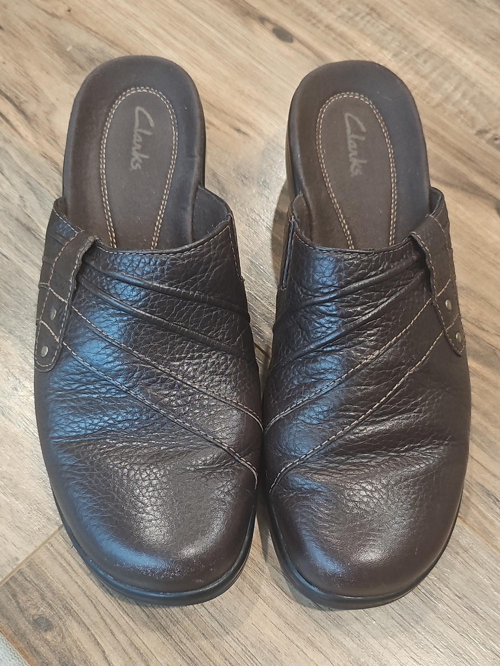 Clarks Dark Brown Leather Slip-On